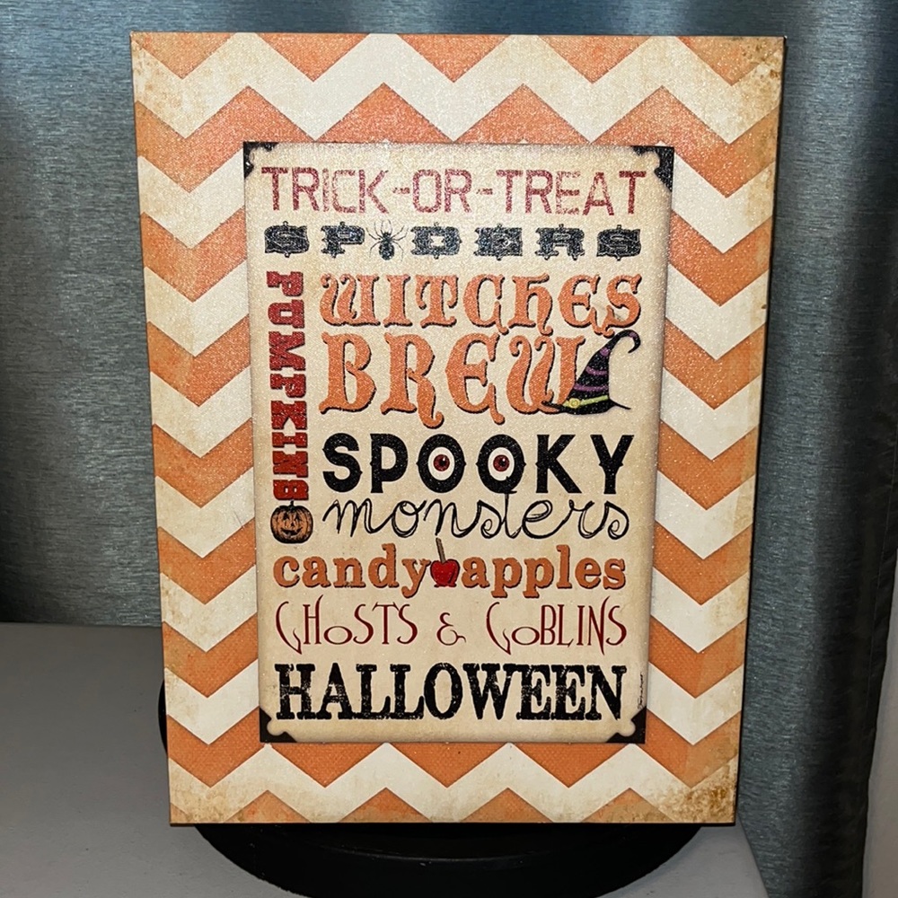 Halloween plywood canvas sign - Picture 1 of 7